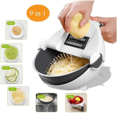 9 in 1 Multi-functional Vegetable Cutter With Drain Basket
