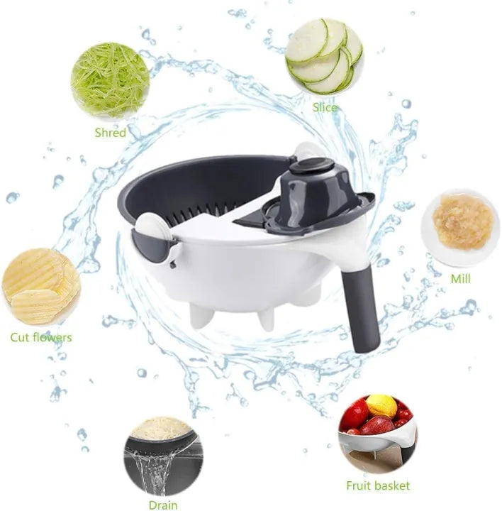 9 in 1 Multi-functional Vegetable Cutter With Drain Basket
