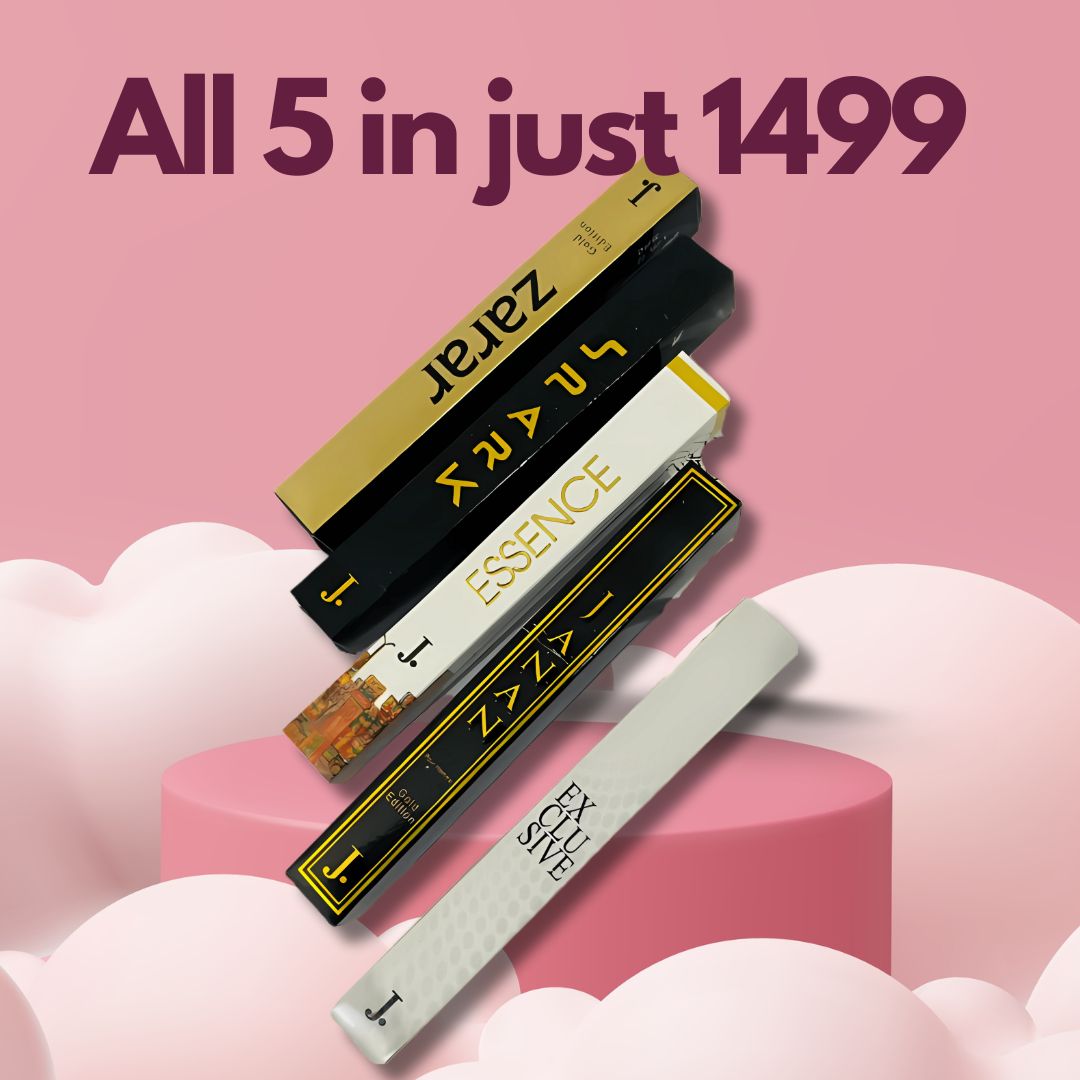 j. Imported Perfumes Pack Of 5 Azadi Sale 50% Off