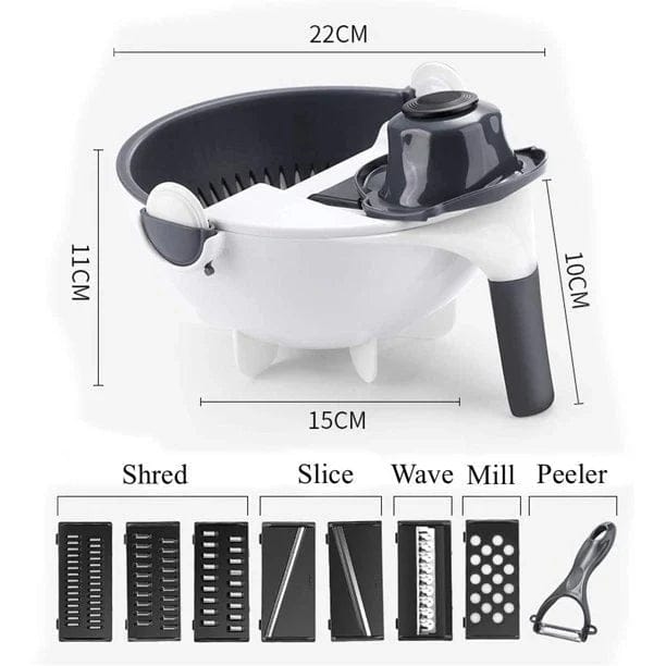 9 in 1 Multi-functional Vegetable Cutter With Drain Basket